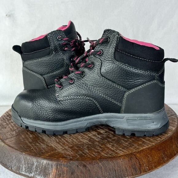 Wolverine Boots Womens 7.5M Piper Black Leather Work Safety Steel Toe Lace Up - Picture 9 of 14